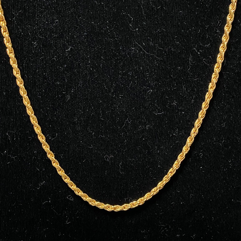 Vintage 3mm Gold Rope 24” Chain Necklace